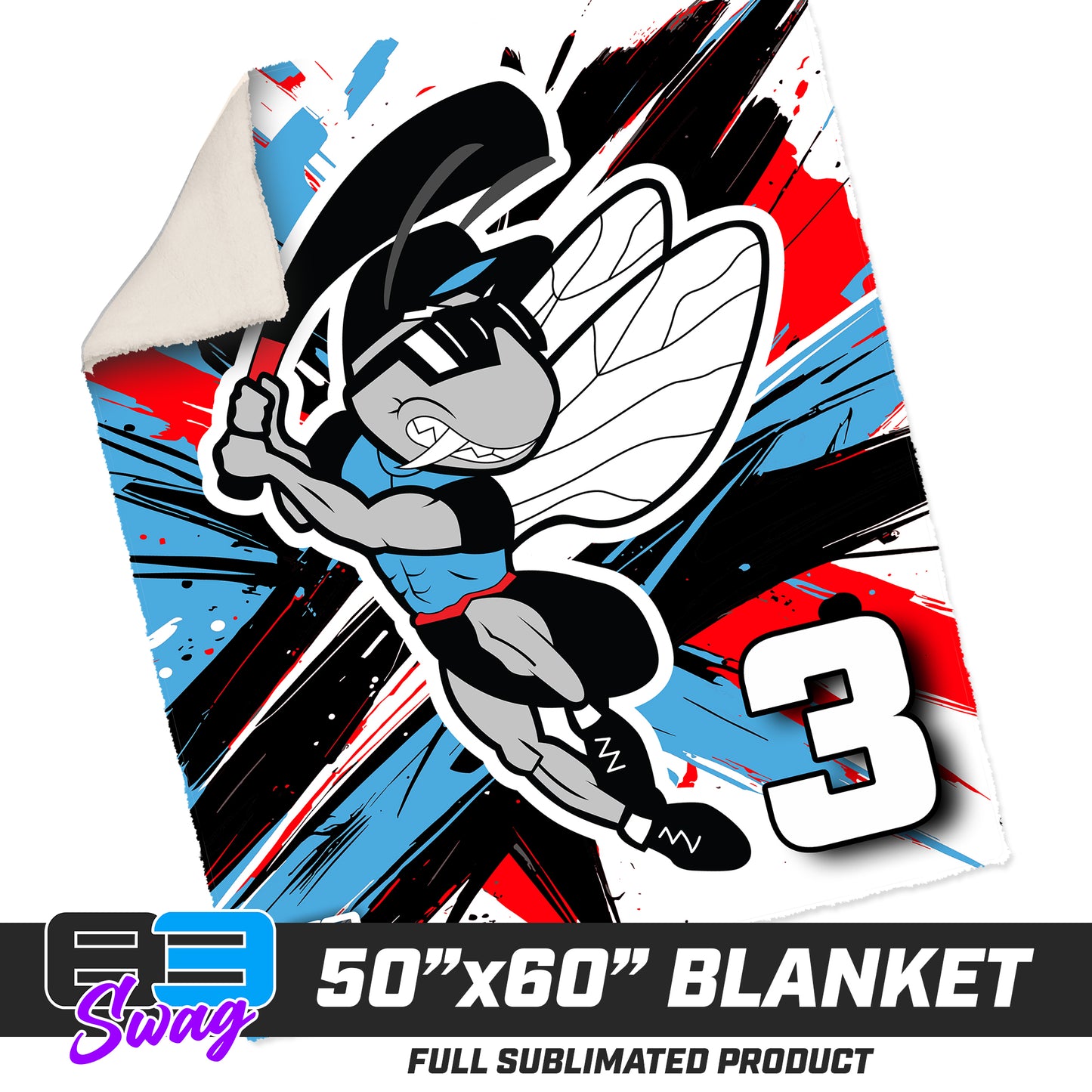 50”x60” Plush Sherpa Blanket  - NBC Gnats Baseball 2026 VERSION