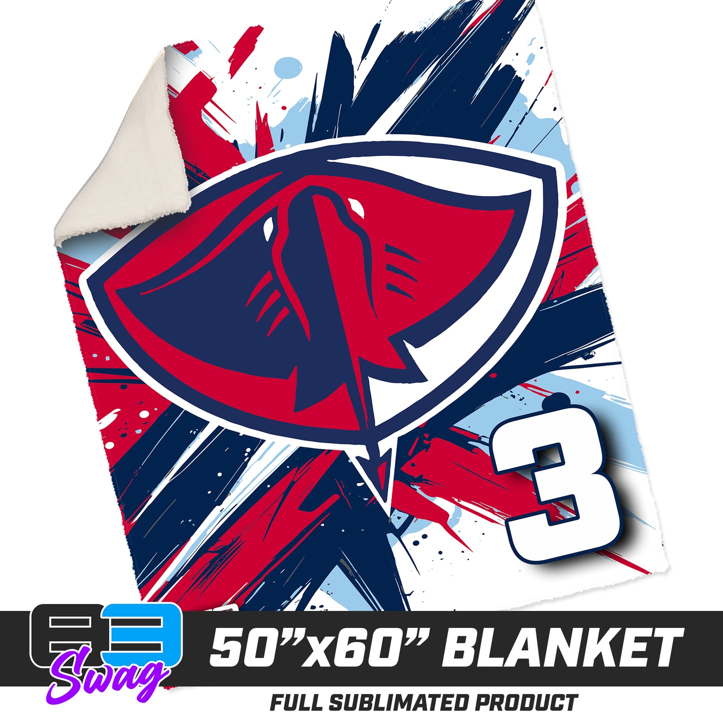 50”x60” Plush Sherpa Blanket  - Pasco Stingers Baseball v.26