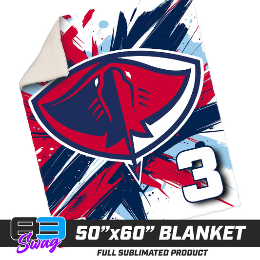 50”x60” Plush Sherpa Blanket  - Pasco Stingers Baseball v.26