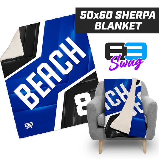 Jax Beach Baseball - JB VERSION - 50”x60” Plush Sherpa Blanket