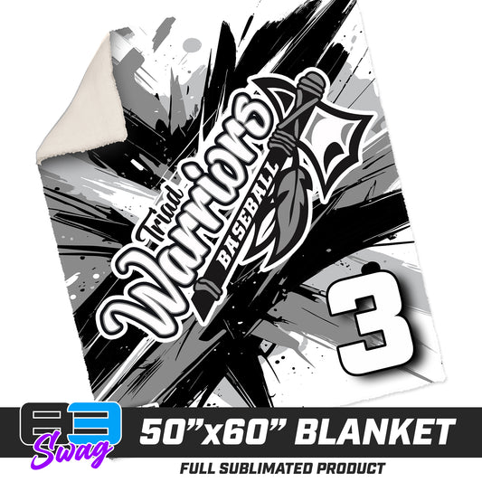 50”x60” Plush Sherpa Blanket  - Triad Warriors Baseball