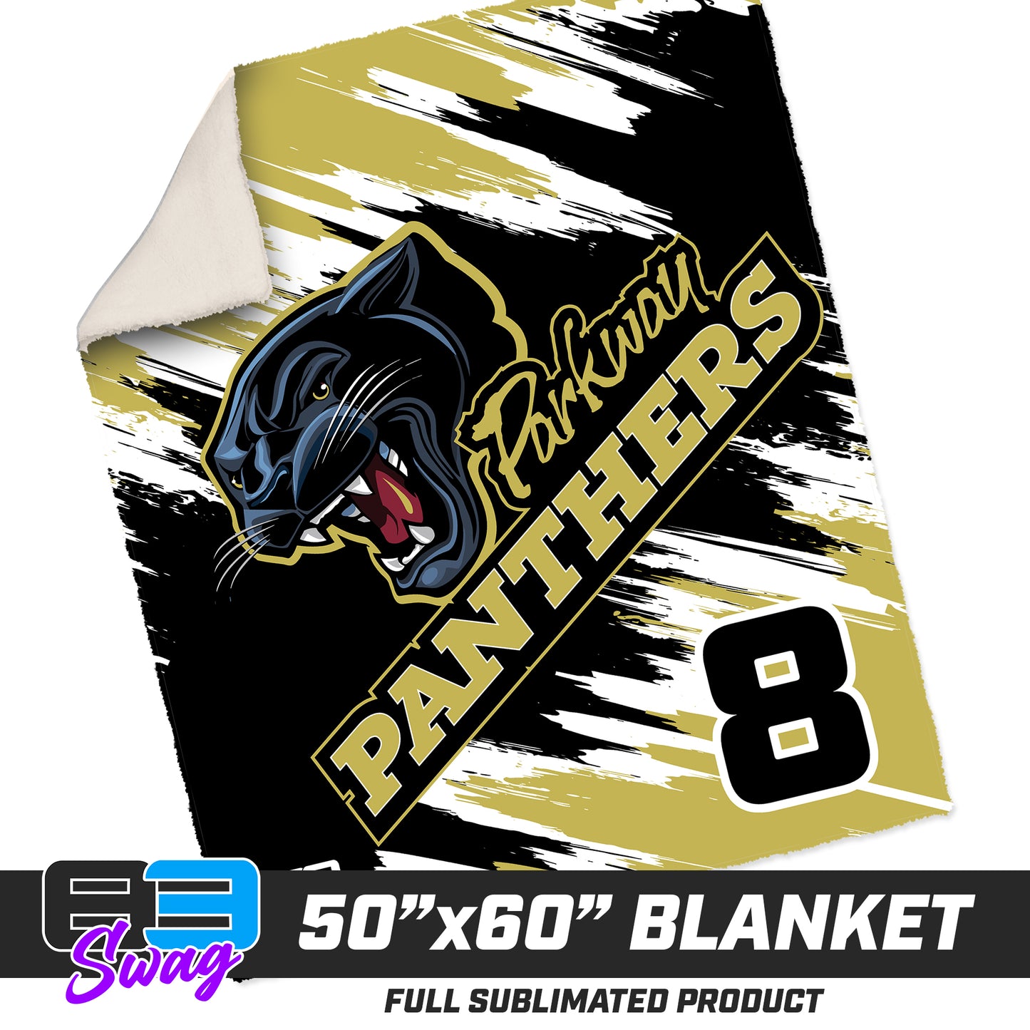 50”x60” Plush Sherpa Blanket  - Parkway High School Panthers