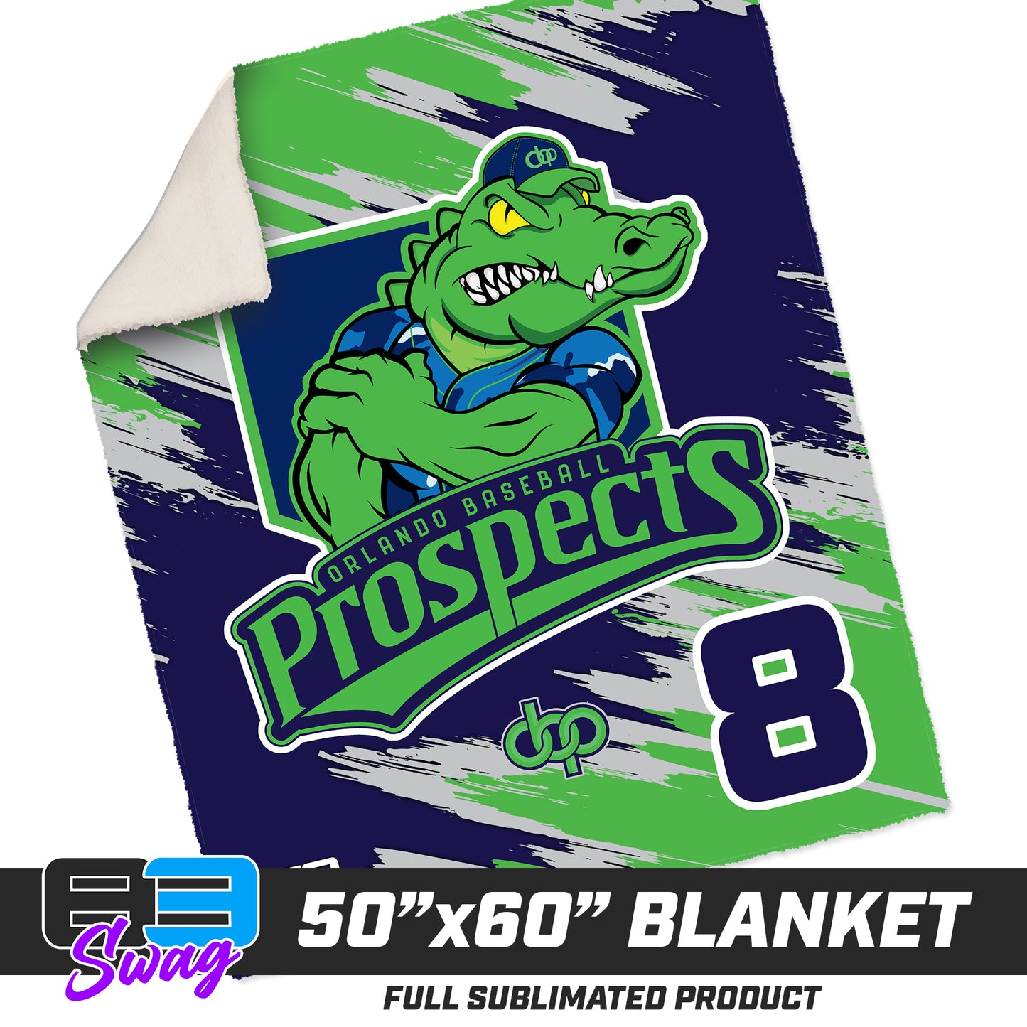 50”x60” Plush Sherpa Blanket  - Orlando Baseball Prospects - Swamp Kings