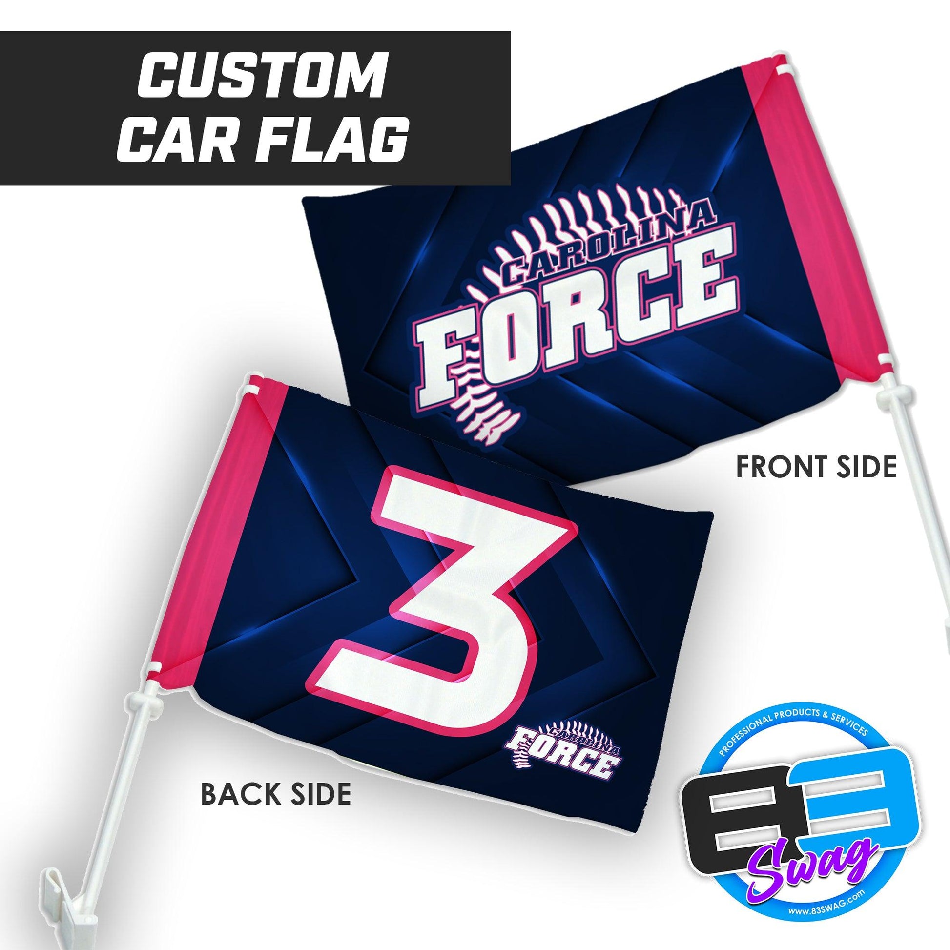 Carolina Force Softball - Car Flag - 83Swag