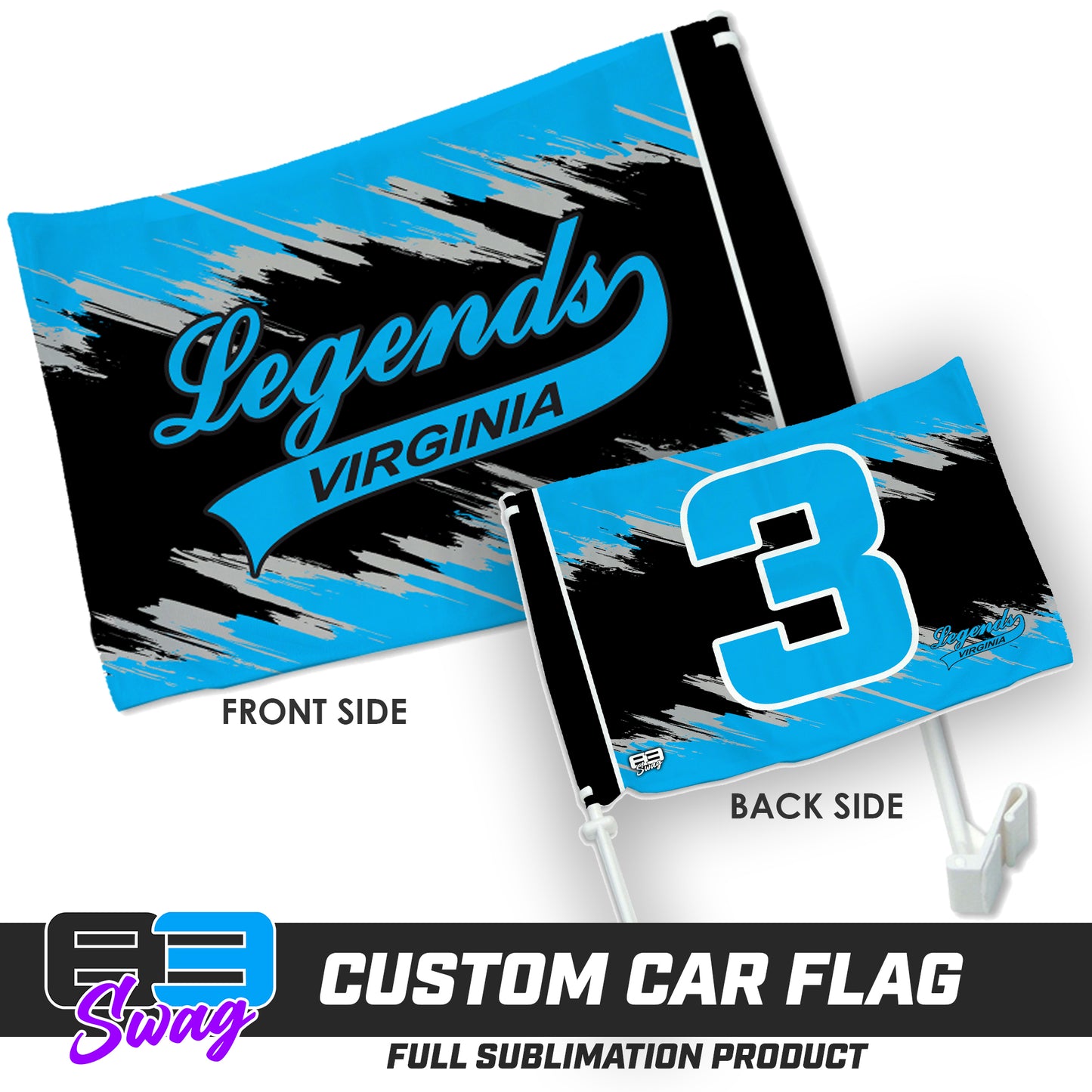 Double Sided Car Flag - Virginia Legends Softball