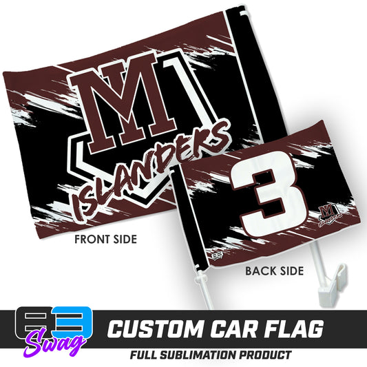 Double Sided Car Flag - Mercer Islanders Baseball