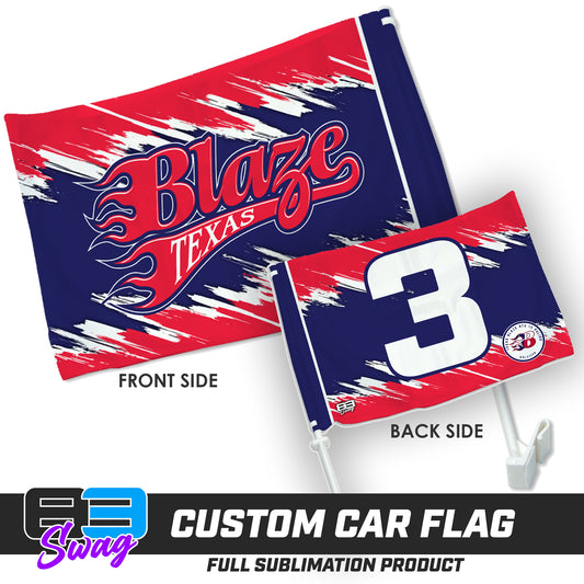 Double Sided Car Flag - Texas Blaze Softball