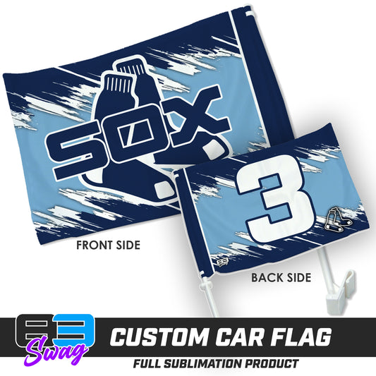 Double Sided Car Flag - Blue Sox