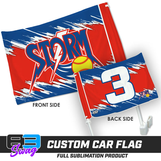 Double Sided Car Flag - Sun City Storm Softball