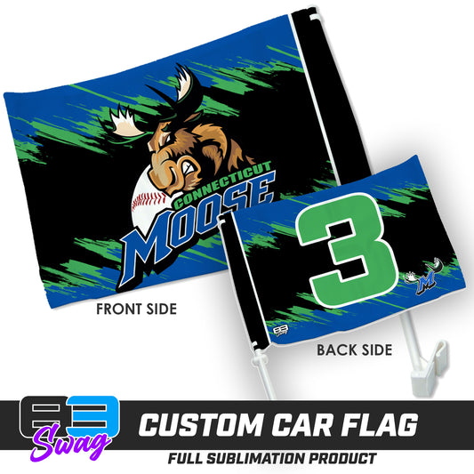 Double Sided Car Flag - Connecticut Moose Baseball