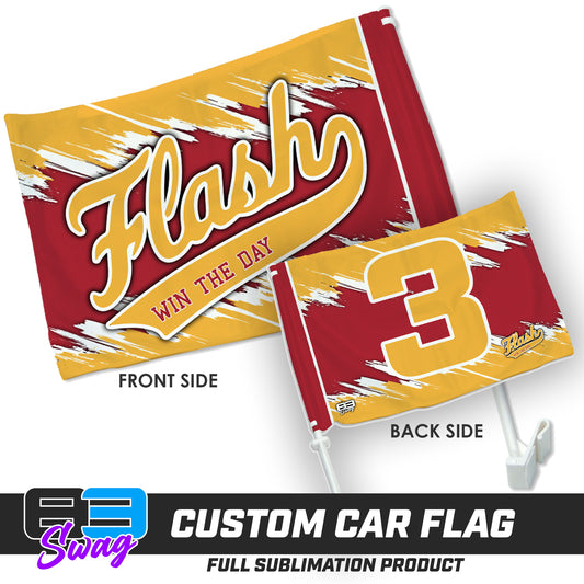 Double Sided Car Flag - Flash Baseball