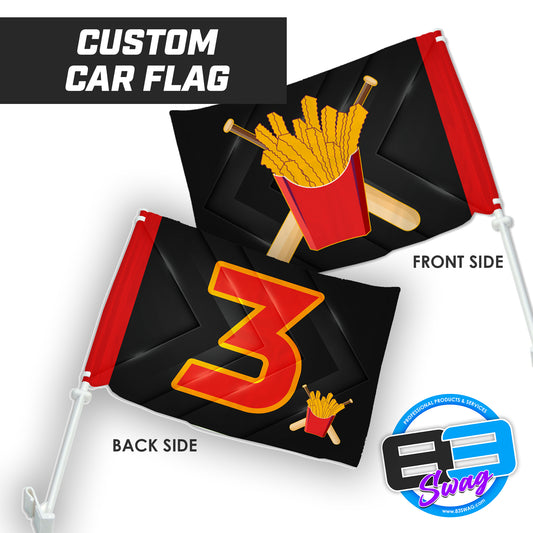 Team Rally Fries Baseball - Car Flag