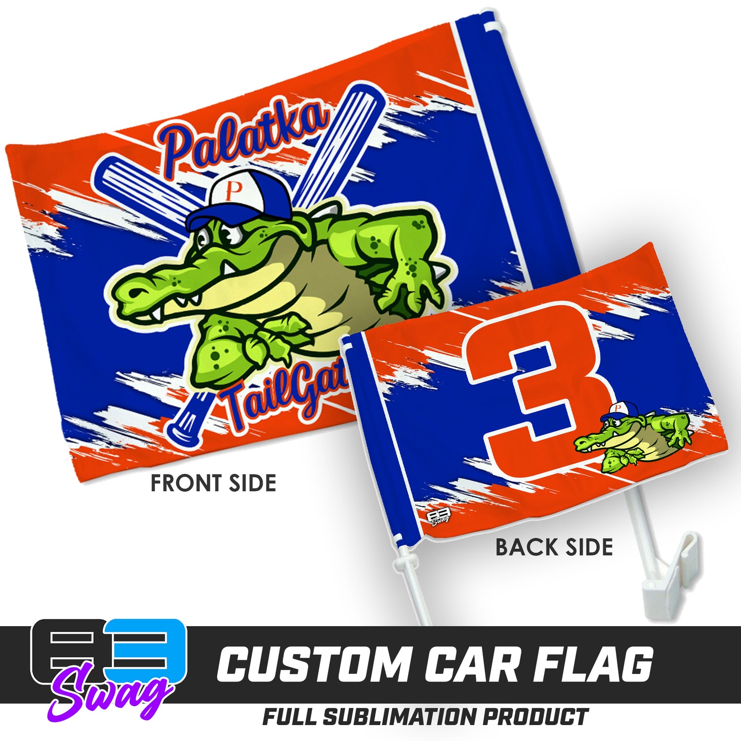 Double Sided Car Flag - Palatka TailGators Baseball - 2024 FALL EDITION