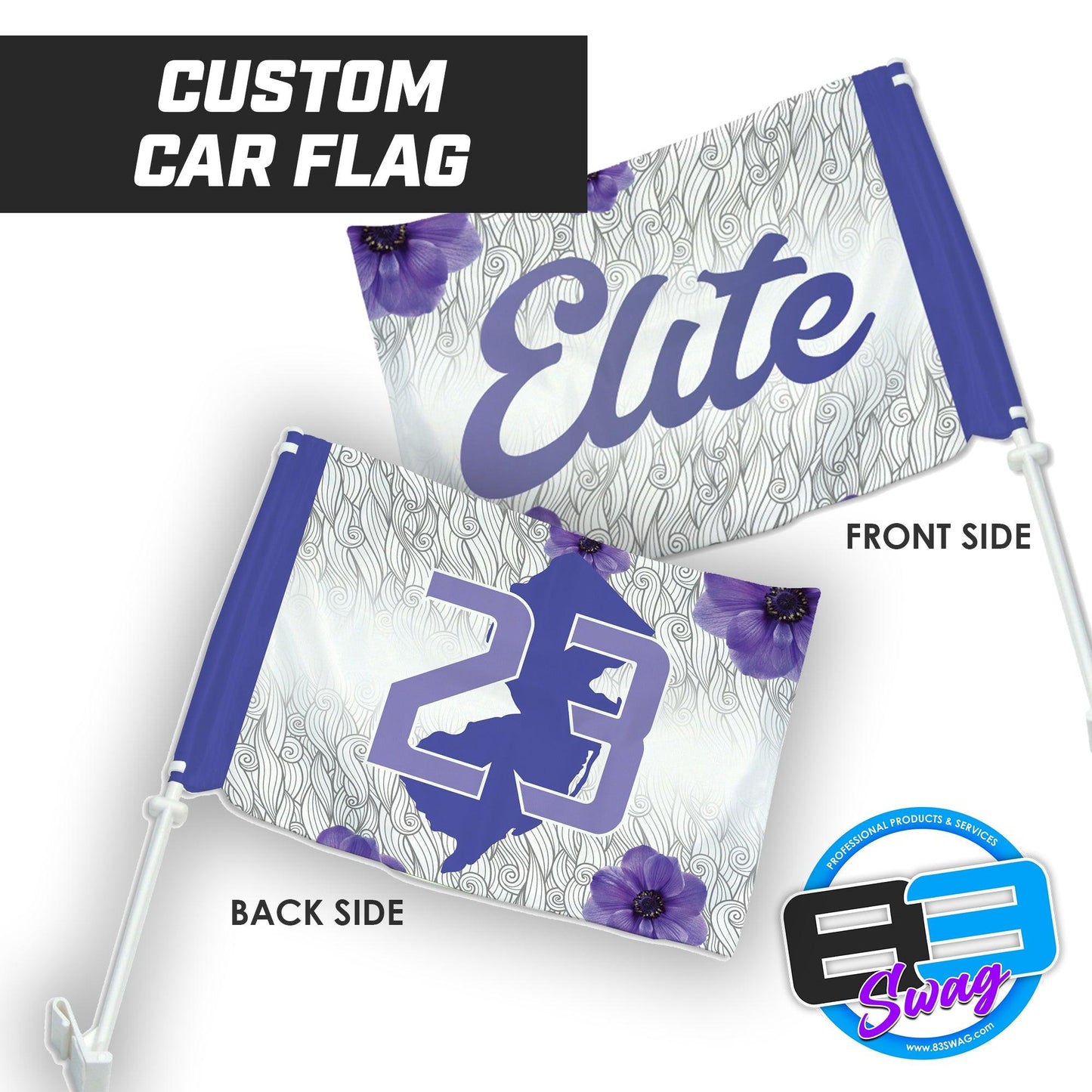 Garden State Elite Volleyball 2023 - Car Flag - 83Swag