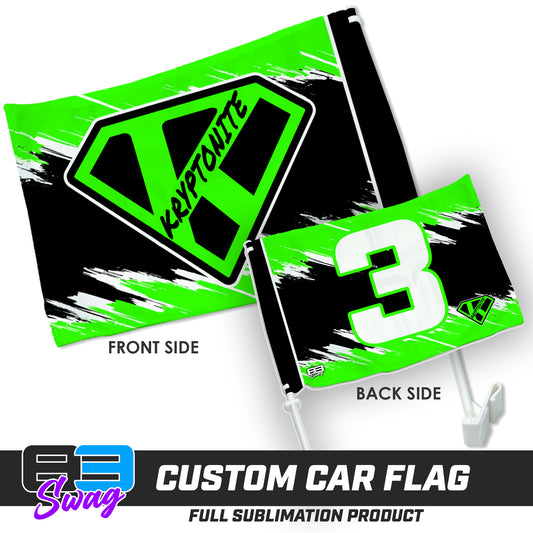 Double Sided Car Flag - Kryptonite Softball