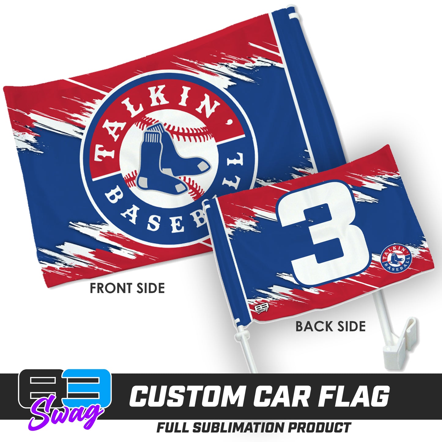 Double Sided Car Flag - Talkin' Baseball