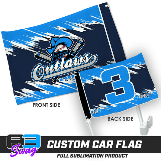 Double Sided Car Flag - Outlaws Baseball