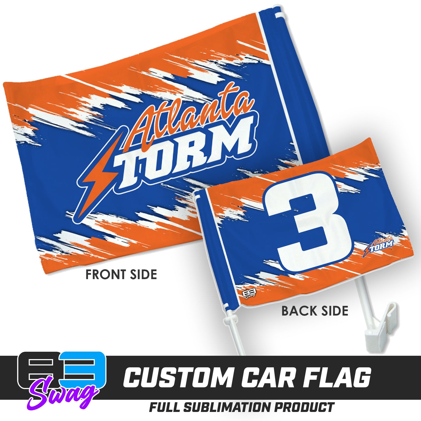 Double Sided Car Flag - Atlanta Storm