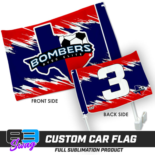 Double Sided Car Flag - BYSC Bombers Soccer