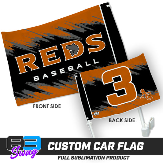 Double Sided Car Flag - ANCIENT CITY REDS