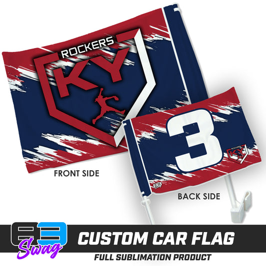 Double Sided Car Flag - KY Rockers Softball