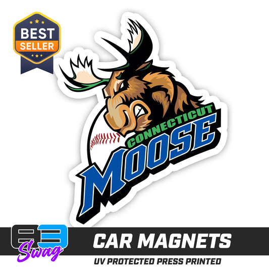 (12 Pack) Logo 4" Magnets - Connecticut Moose Baseball