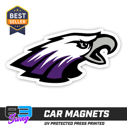 (12 Pack) Logo 4" Magnets - Bellmawr Purple Eagles