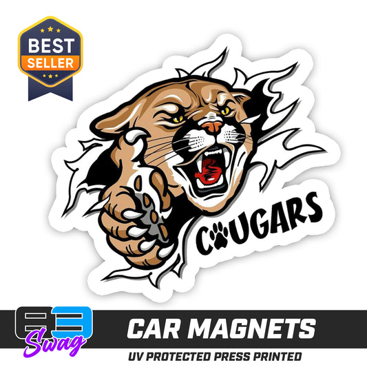 (12 Pack) Logo 4" Magnets - North Caroline Cougars Football