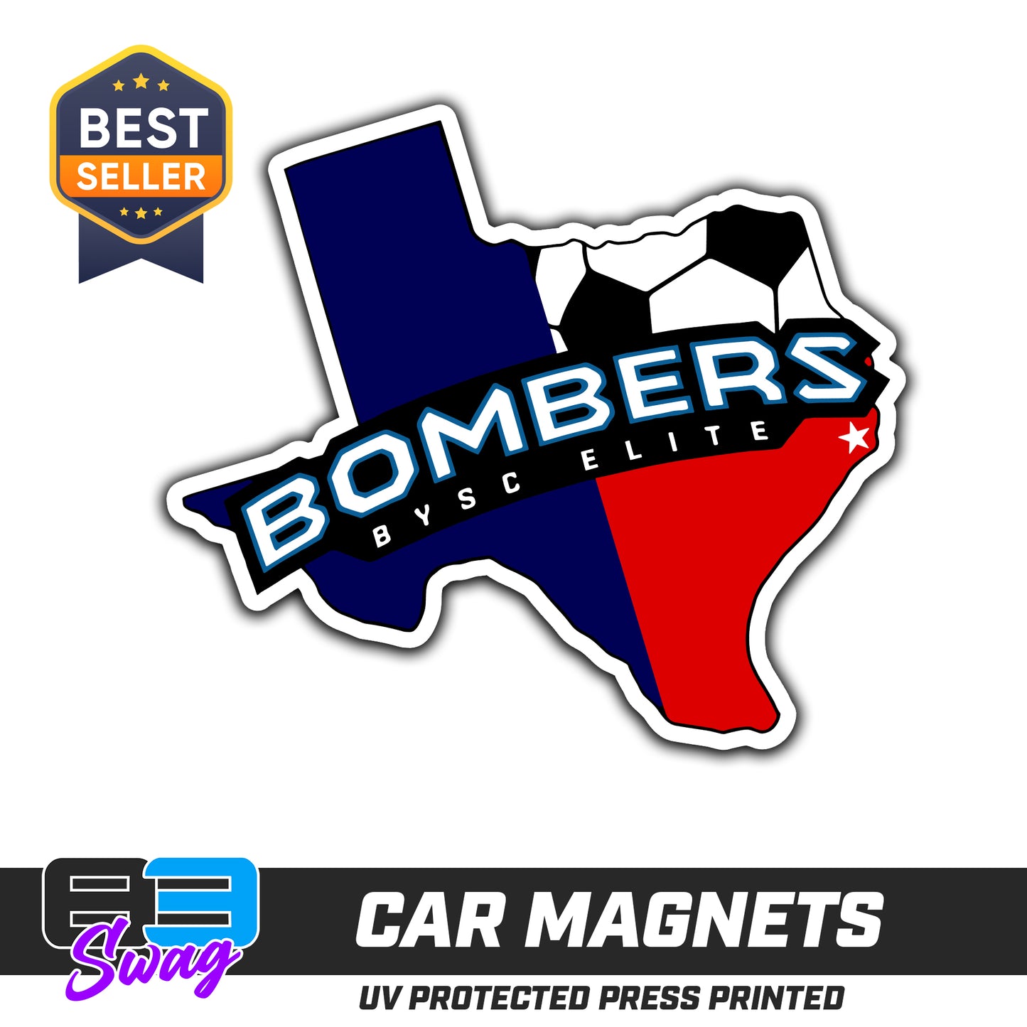 (12 Pack) Logo 4" Magnets - BYSC Bombers Soccer