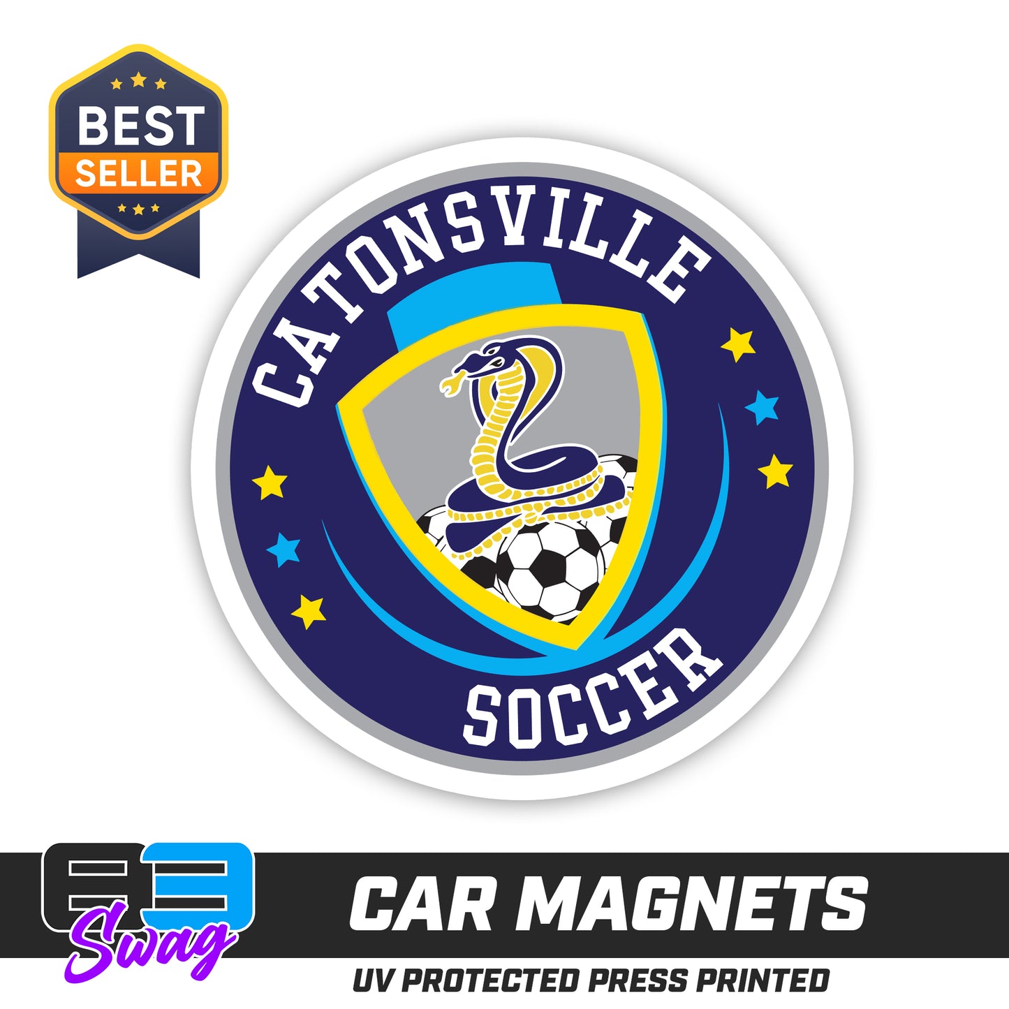 (12 Pack) Logo 4" Magnets - Catonsville Cobras Soccer