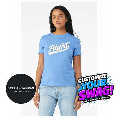 Bella + Canvas B6400 Women's Relaxed Jersey Short-Sleeve T-Shirt - FCF Flight Baseball Blue