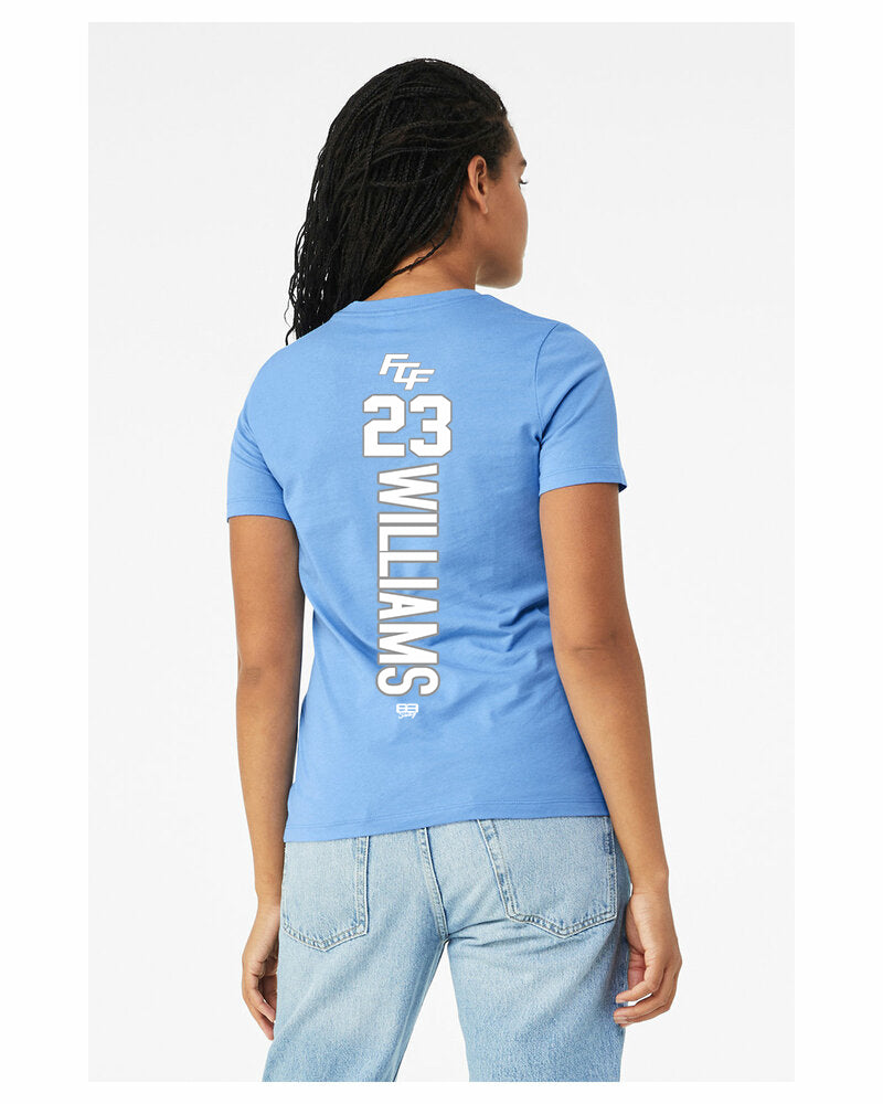 Bella + Canvas B6400 Women's Relaxed Jersey Short-Sleeve T-Shirt - FCF Flight Baseball Blue
