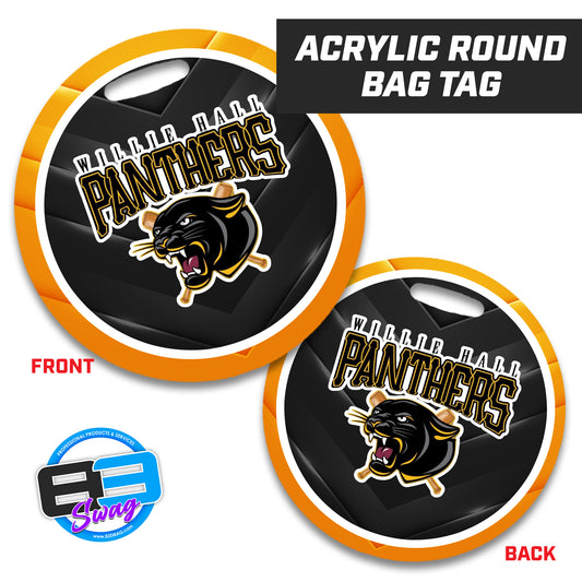 Willie Hall Panthers Baseball - 4" Circle Hard Acrylic Bag Tag