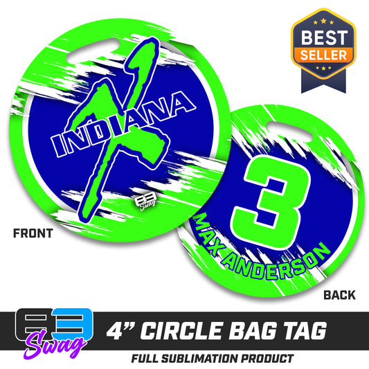 4" Circle Hard Acrylic Bag Tag - Indiana Xtreme Softball