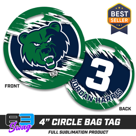 4" Circle Hard Acrylic Bag Tag - Creekview Grizzlies