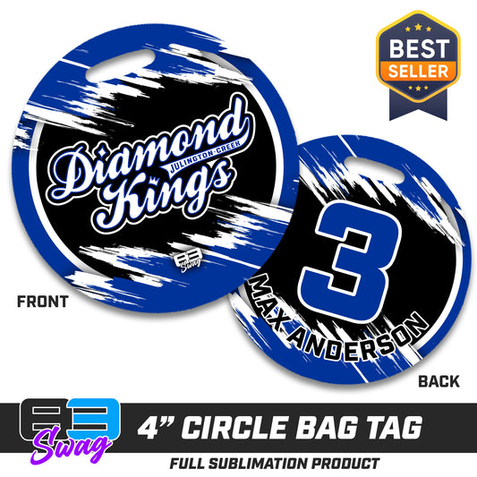 4" Circle Hard Acrylic Bag Tag - JCB Diamond Kings Baseball