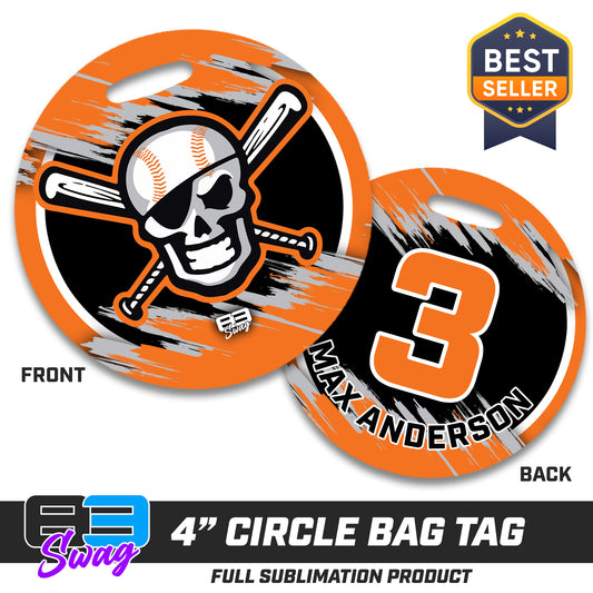 4" Circle Hard Acrylic Bag Tag - Hoover Hooligans Baseball