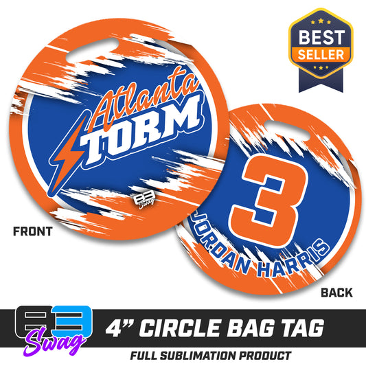 4" Circle Hard Acrylic Bag Tag - Atlanta Storm