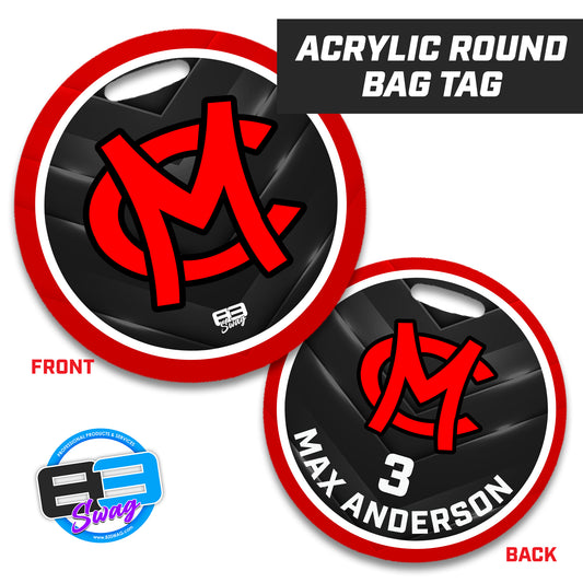 Mudcats Baseball - 4" Circle Hard Acrylic Bag Tag