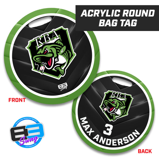RBA Stripers Baseball - 4" Circle Hard Acrylic Bag Tag