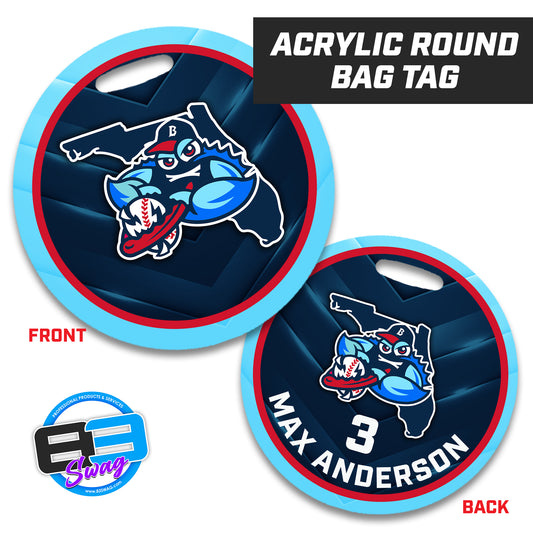FCA Blueclaws Baseball - 4" Circle Hard Acrylic Bag Tag