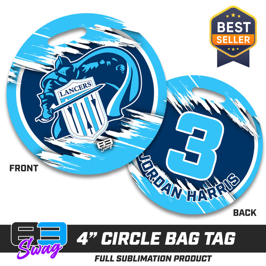 4" Circle Hard Acrylic Bag Tag - Belleville East Lancers