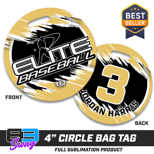 4" Circle Hard Acrylic Bag Tag - Elite Baseball