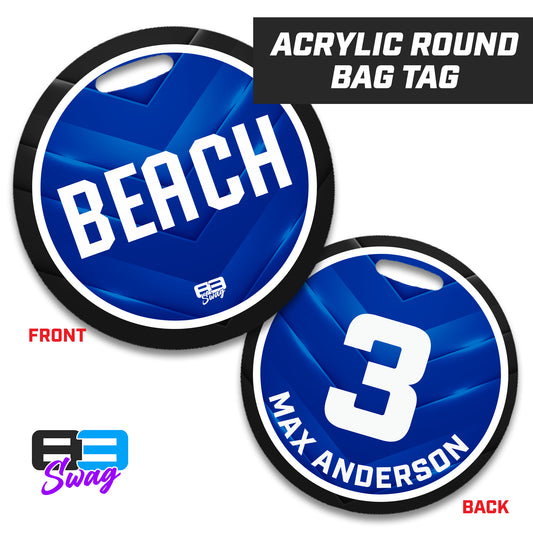 Jax Beach Baseball - JB VERSION - 4" Circle Hard Acrylic Bag Tag