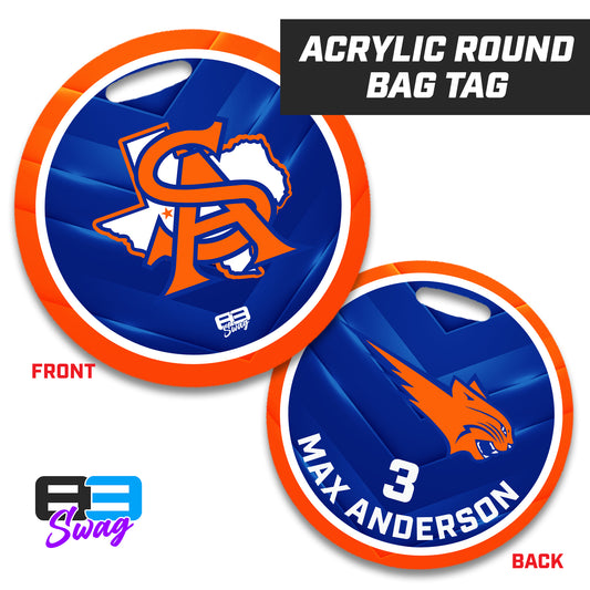 4" Circle Hard Acrylic Bag Tag - San Angelo Central Football
