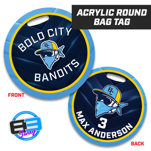 NEW! Bold City Bandits - 4" Circle Hard Acrylic Bag Tag