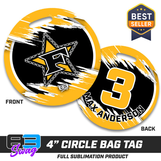 4" Circle Hard Acrylic Bag Tag - 5 Star Mafia Baseball