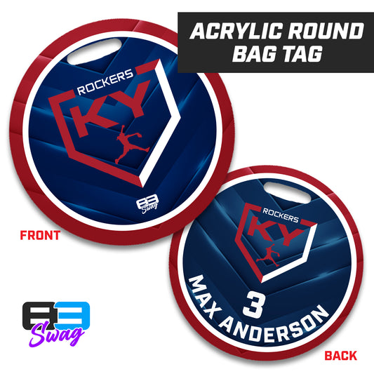 KY Rockers Softball - 4" Circle Hard Acrylic Bag Tag