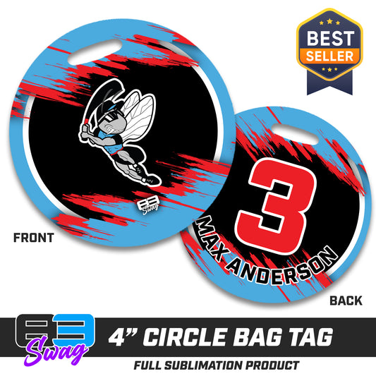 4" Circle Hard Acrylic Bag Tag - NBC Gnats Baseball