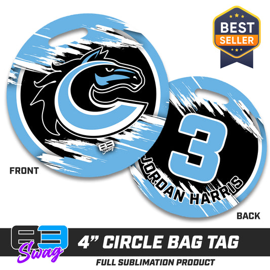 4" Circle Hard Acrylic Bag Tag - Colts Baseball